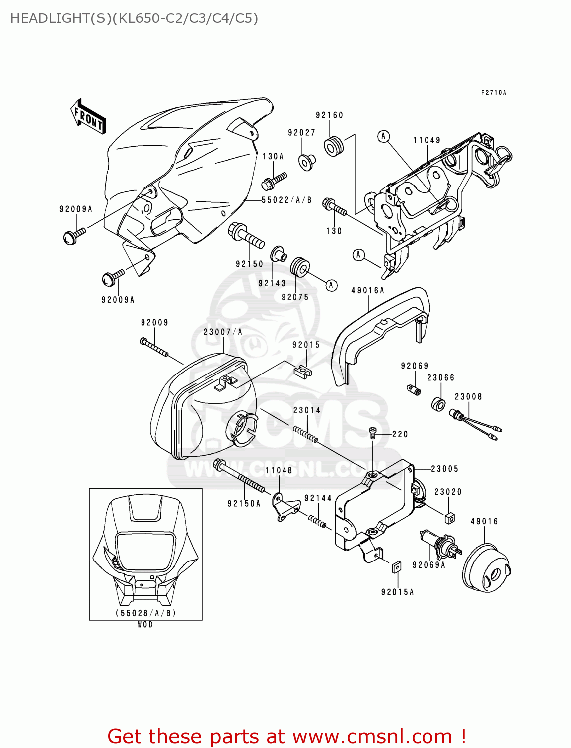 HEADLIGHT(S)(KL650-C2/C3/C4/C5) KL650C4 KLR650 1998 UNITED KINGDOM FG