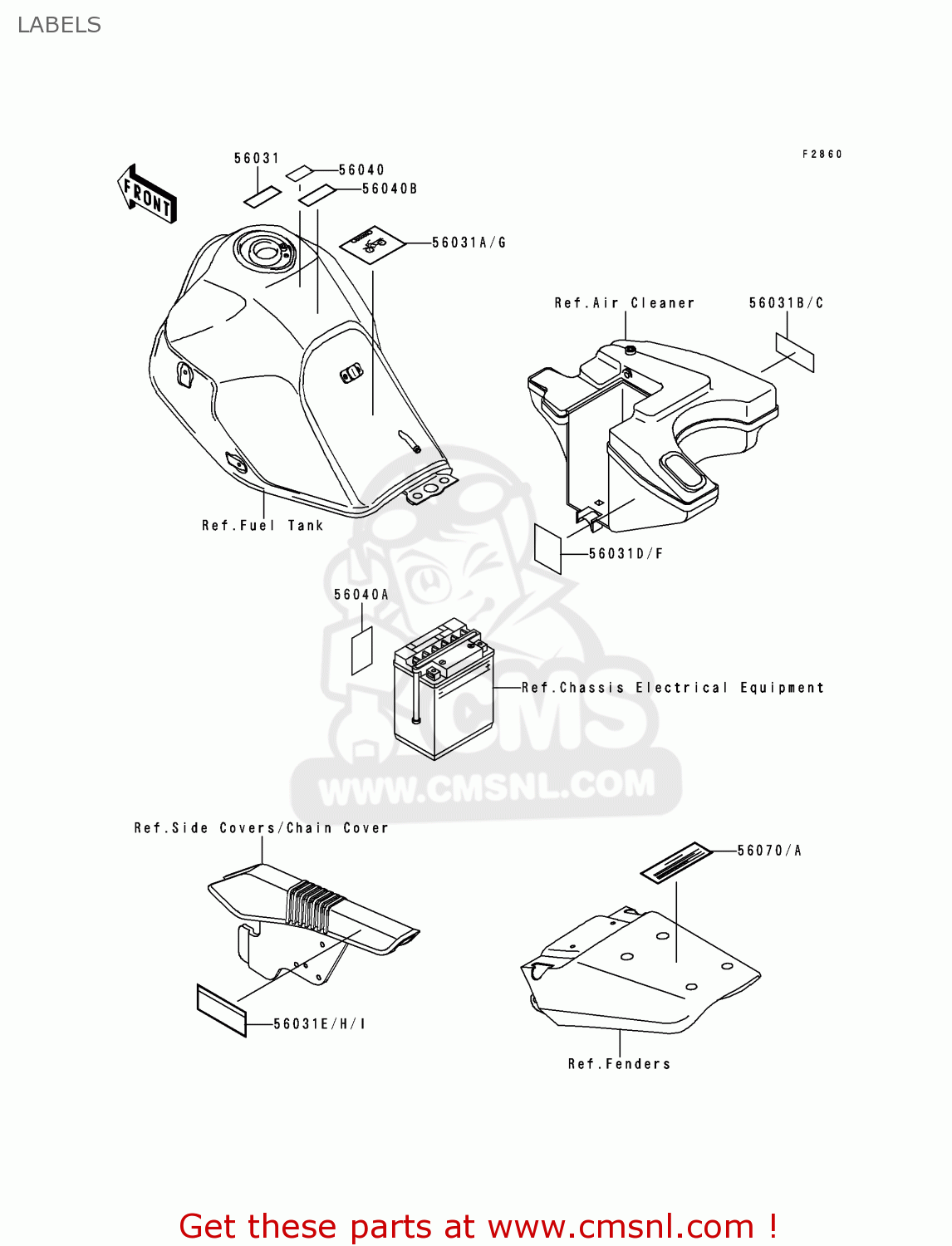 LABELS KL650C4 KLR650 1998 UNITED KINGDOM FG