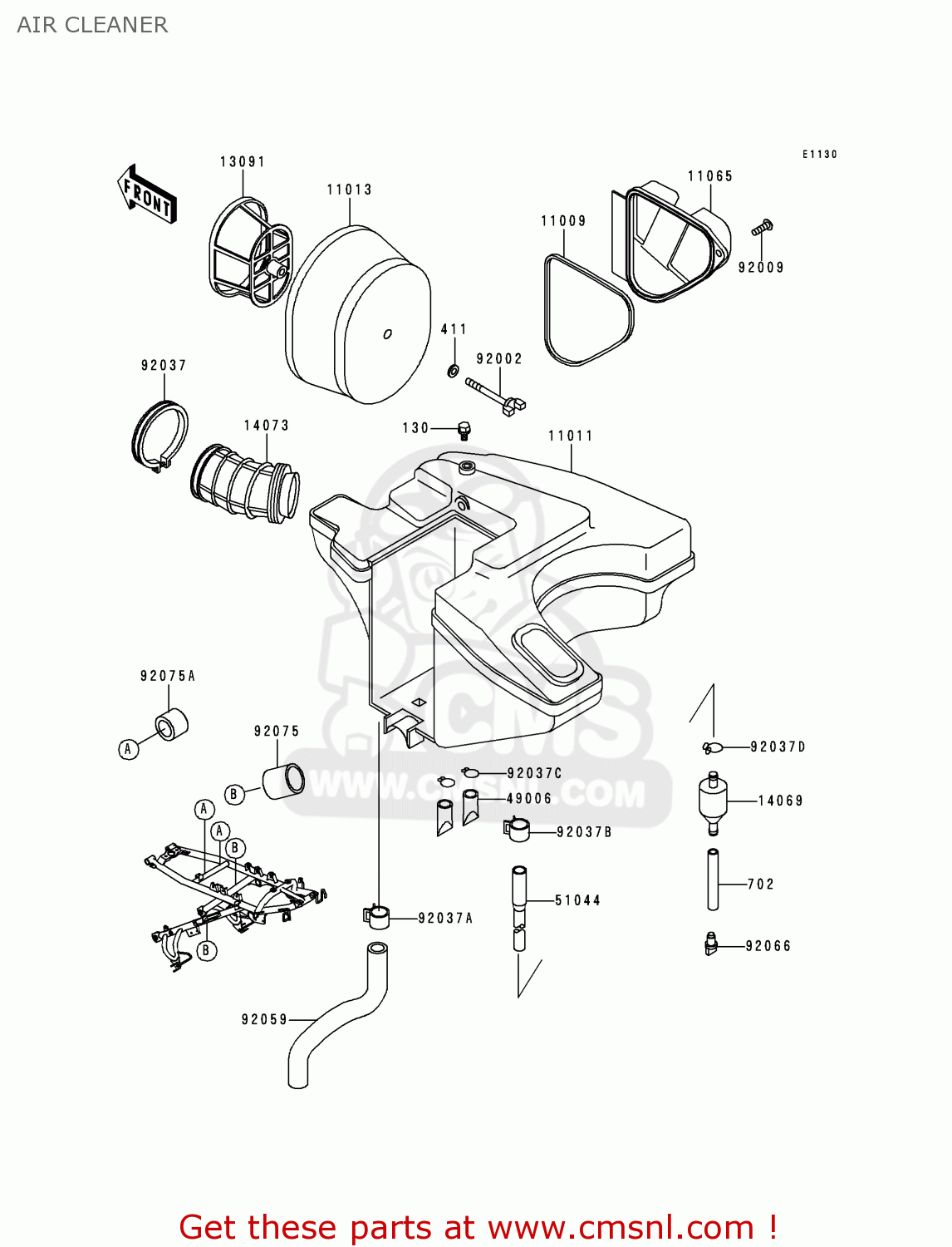 AIR CLEANER KL650C5 KLR650 1999 UNITED KINGDOM FR NL FG IT SP ST