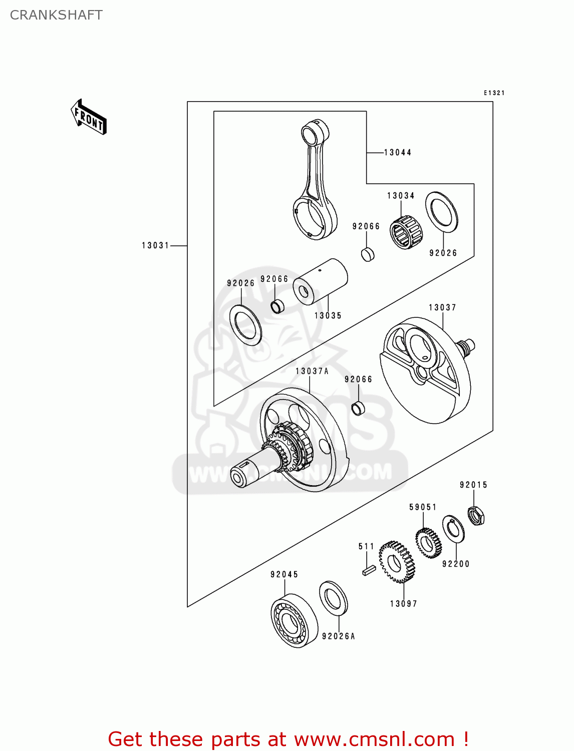 CRANKSHAFT KL650C5 KLR650 1999 UNITED KINGDOM FR NL FG IT SP ST