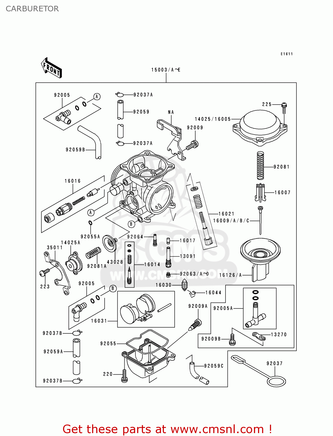 CARBURETOR KL650C5 KLR650 1999 UNITED KINGDOM FR NL FG IT SP ST