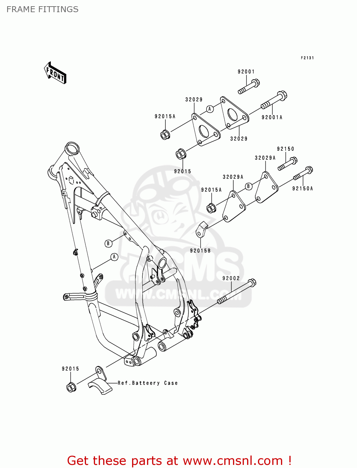FRAME FITTINGS KL650C5 KLR650 1999 UNITED KINGDOM FR NL FG IT SP ST