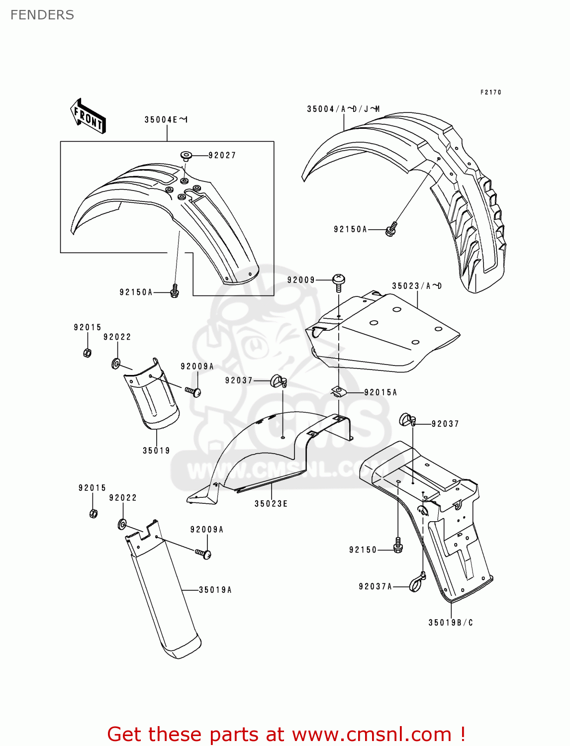FENDERS KL650C5 KLR650 1999 UNITED KINGDOM FR NL FG IT SP ST