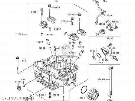 CYLINDER HEAD - KL650C5 KLR650 1999 UNITED KINGDOM FR NL FG IT SP ST