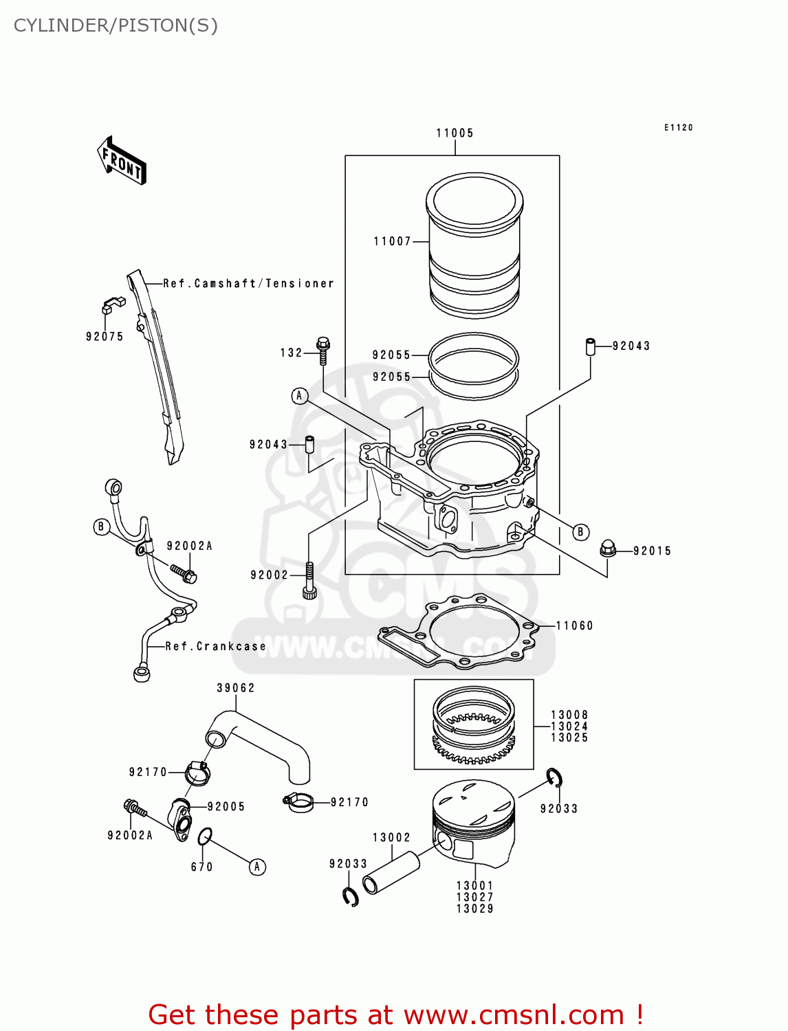 CYLINDER/PISTON(S) KL650C6 KLR650 2000 CANADA