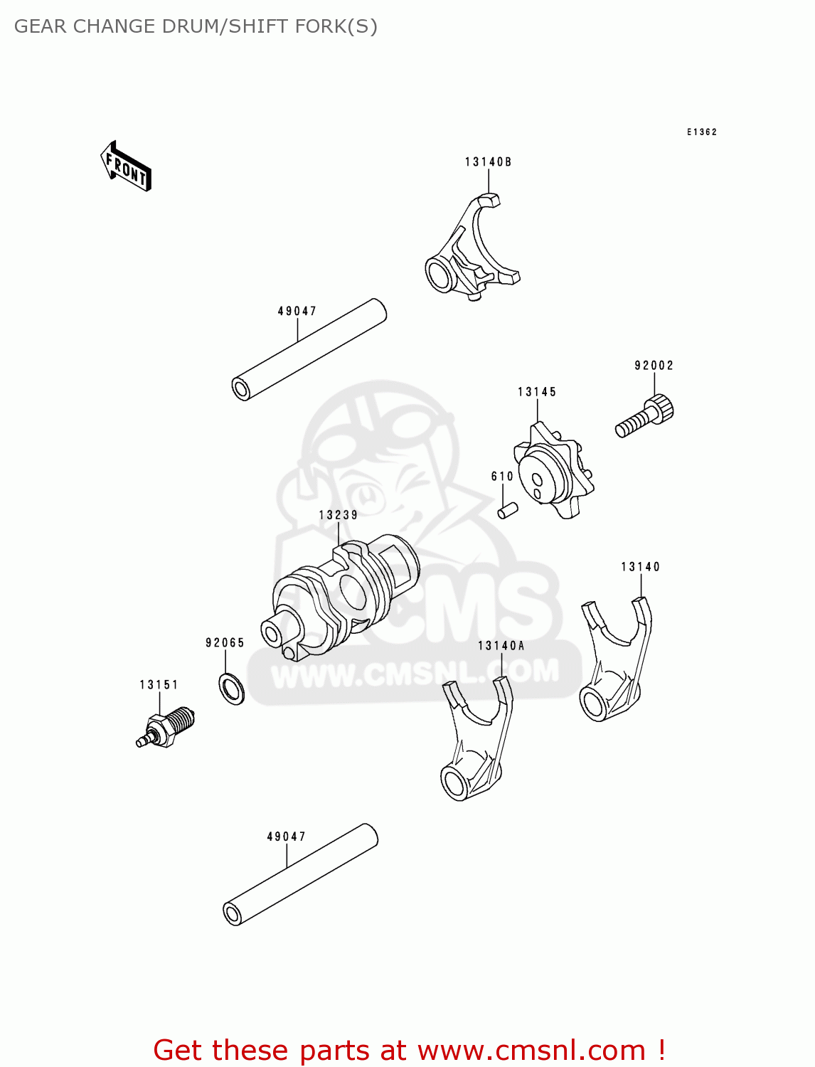 GEAR CHANGE DRUM/SHIFT FORK(S) KL650C6 KLR650 2000 CANADA