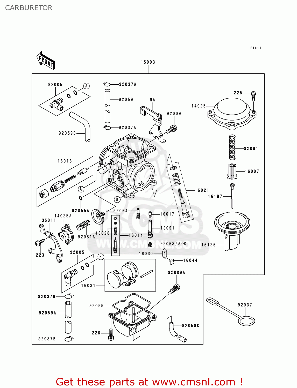CARBURETOR KL650C6 KLR650 2000 CANADA