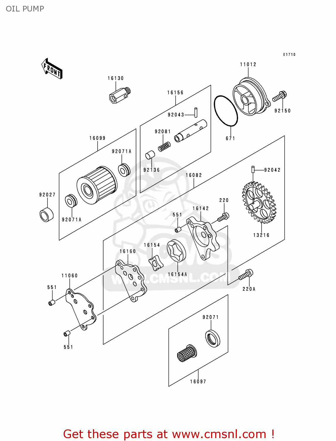 OIL PUMP KL650C6 KLR650 2000 CANADA