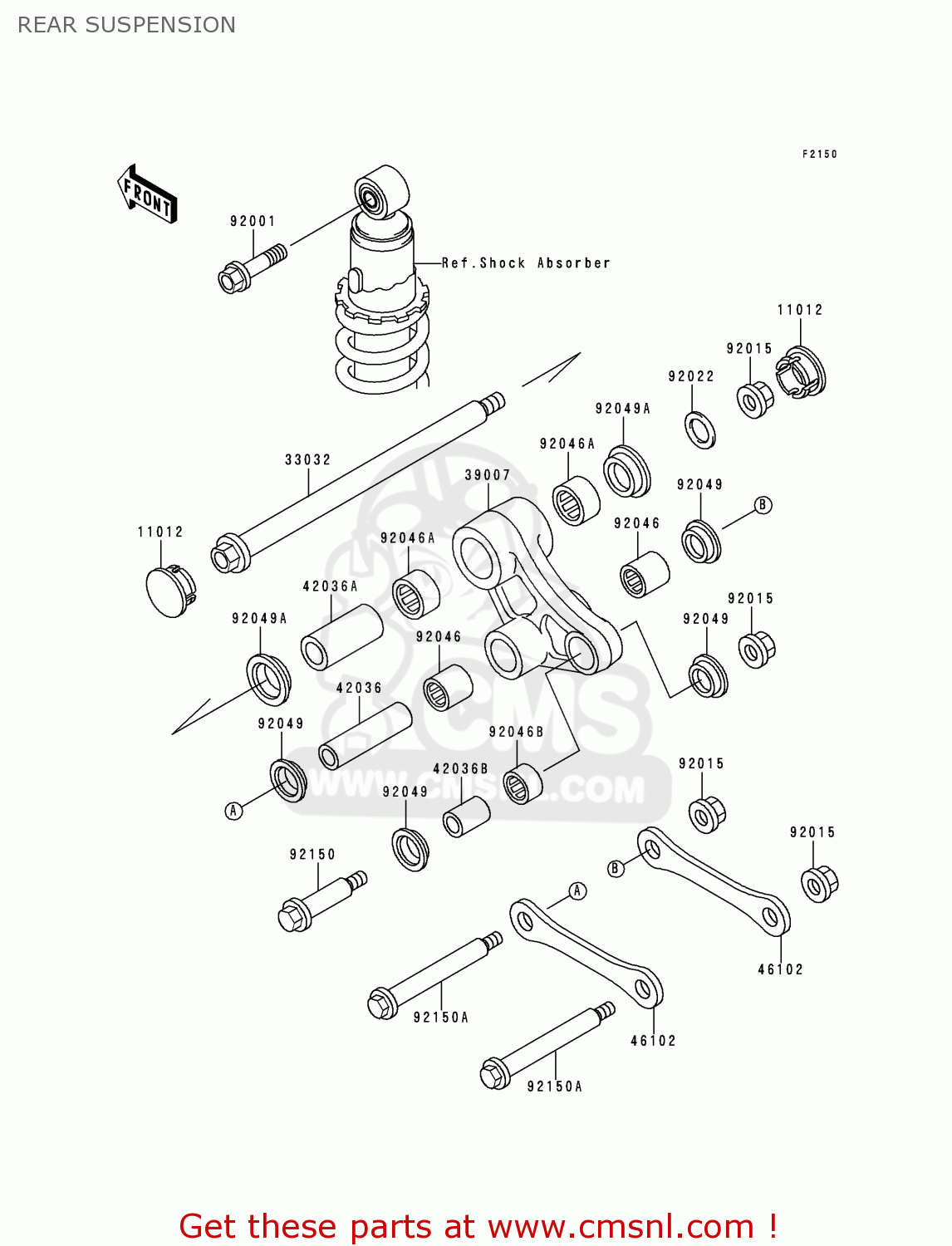 REAR SUSPENSION KL650C6 KLR650 2000 CANADA