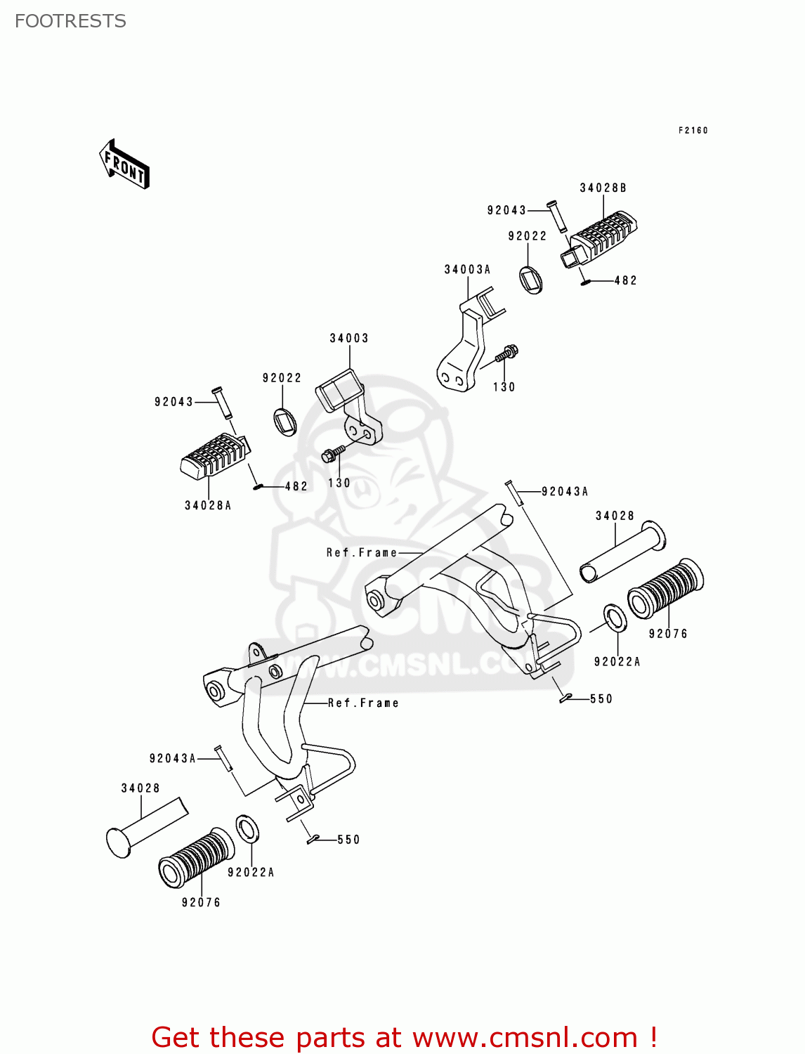 FOOTRESTS KL650C6 KLR650 2000 CANADA