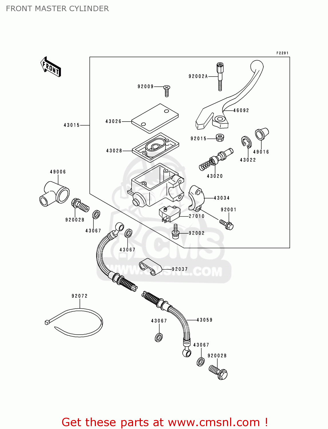 FRONT MASTER CYLINDER KL650C6 KLR650 2000 CANADA