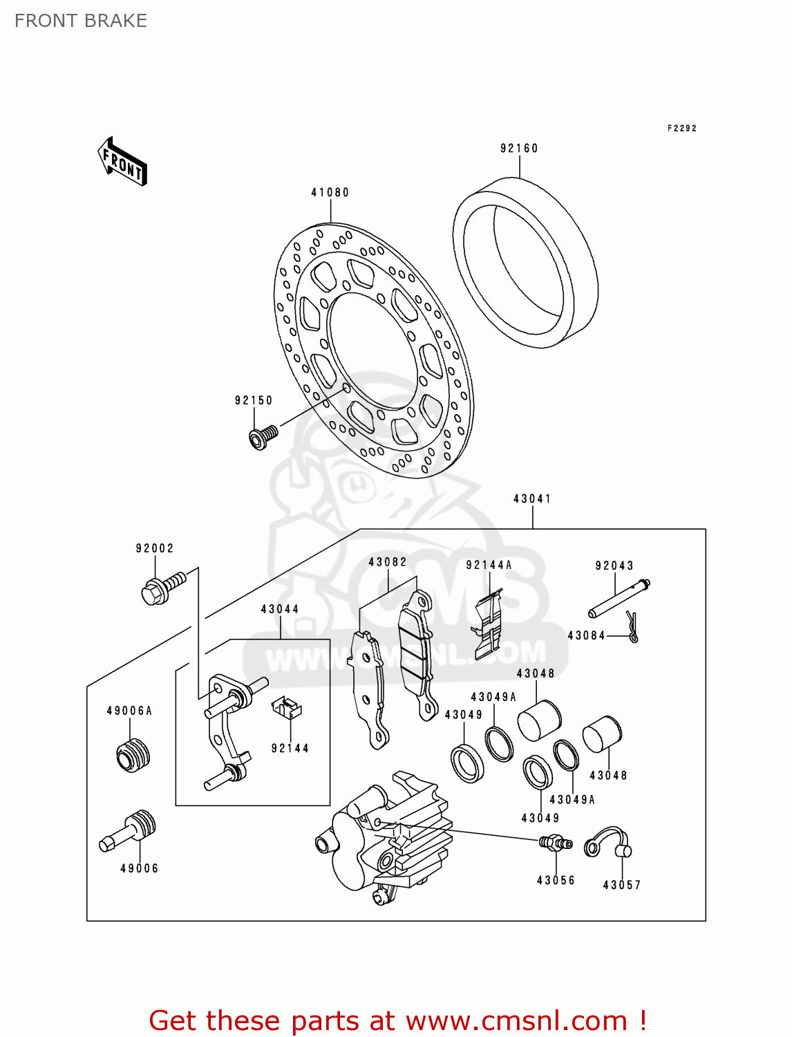 FRONT BRAKE KL650C6 KLR650 2000 CANADA