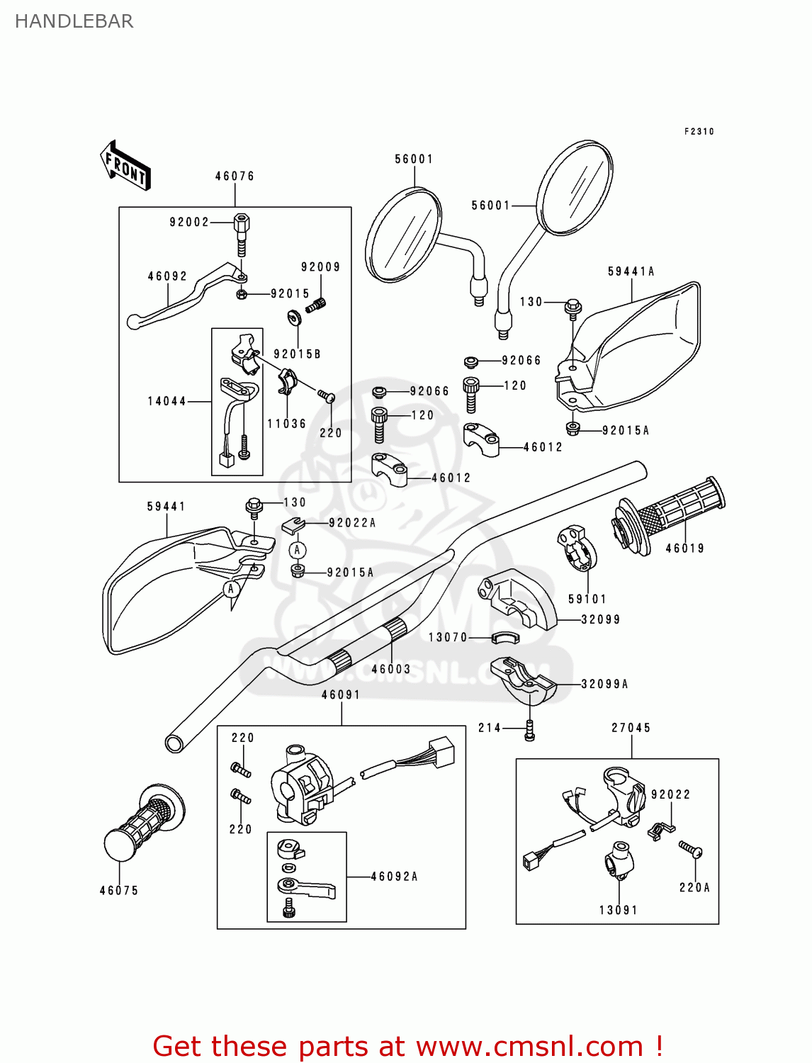 HANDLEBAR KL650C6 KLR650 2000 CANADA