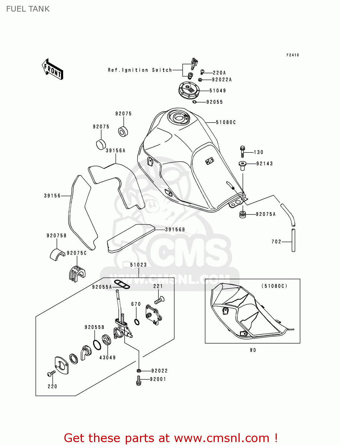 FUEL TANK KL650C6 KLR650 2000 CANADA