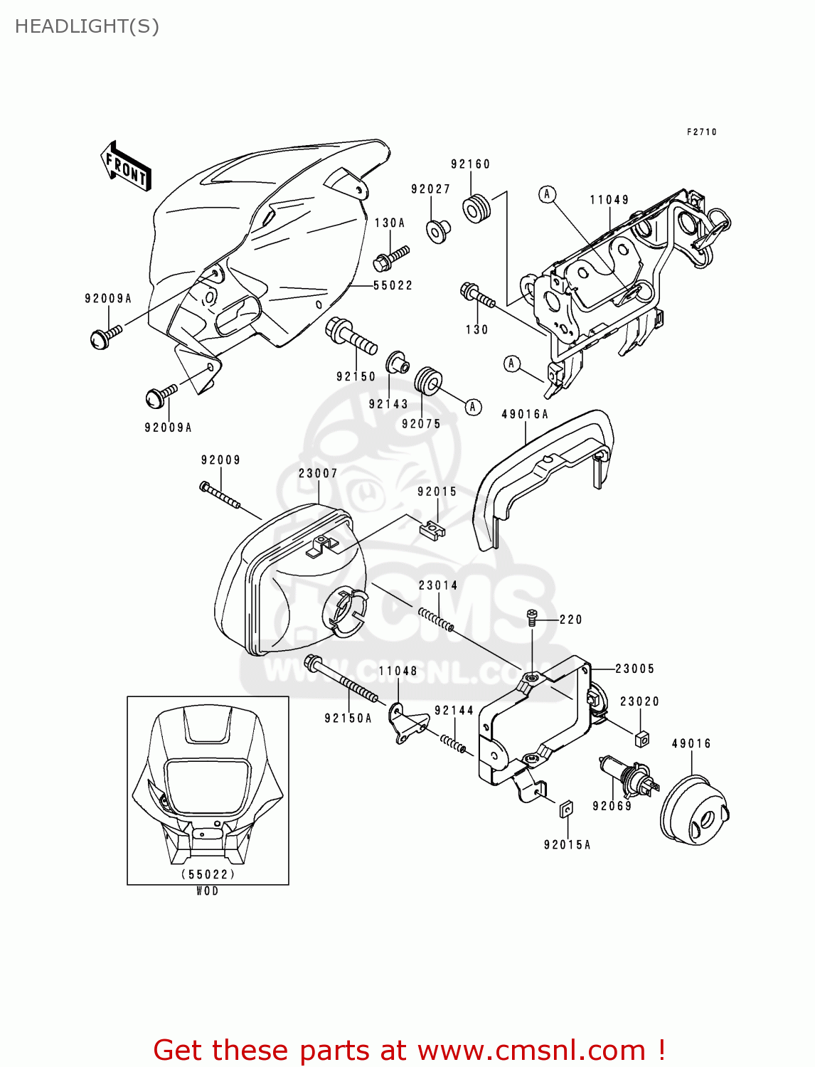 HEADLIGHT(S) KL650C6 KLR650 2000 CANADA