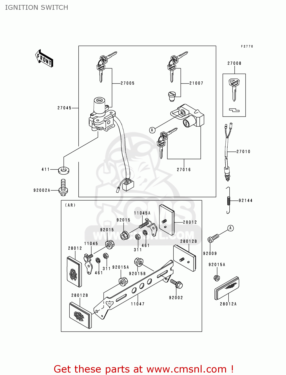 IGNITION SWITCH KL650C6 KLR650 2000 CANADA