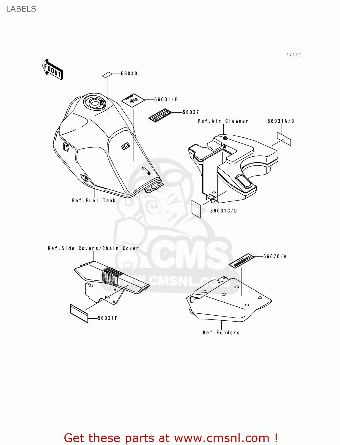 LABELS KL650C6 KLR650 2000 CANADA