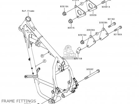 FRAME FITTINGS - KL650C6 KLR650 2000 CANADA