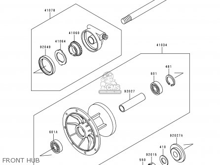 FRONT HUB - KL650C6 KLR650 2000 CANADA