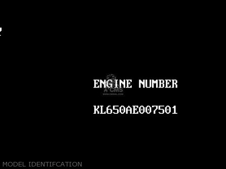 MODEL IDENTIFCATION - KL650C6 KLR650 2000 CANADA