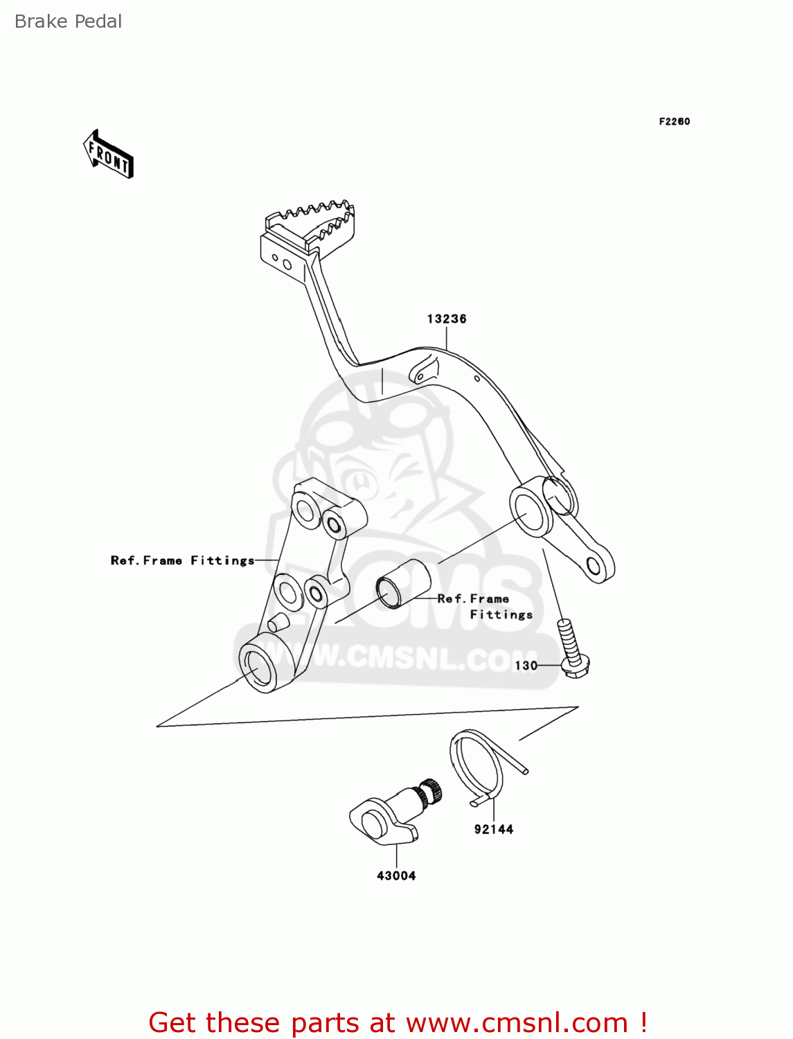 Kawasaki KL650E8F KLR650 2008 USA Brake Pedal buy original Brake