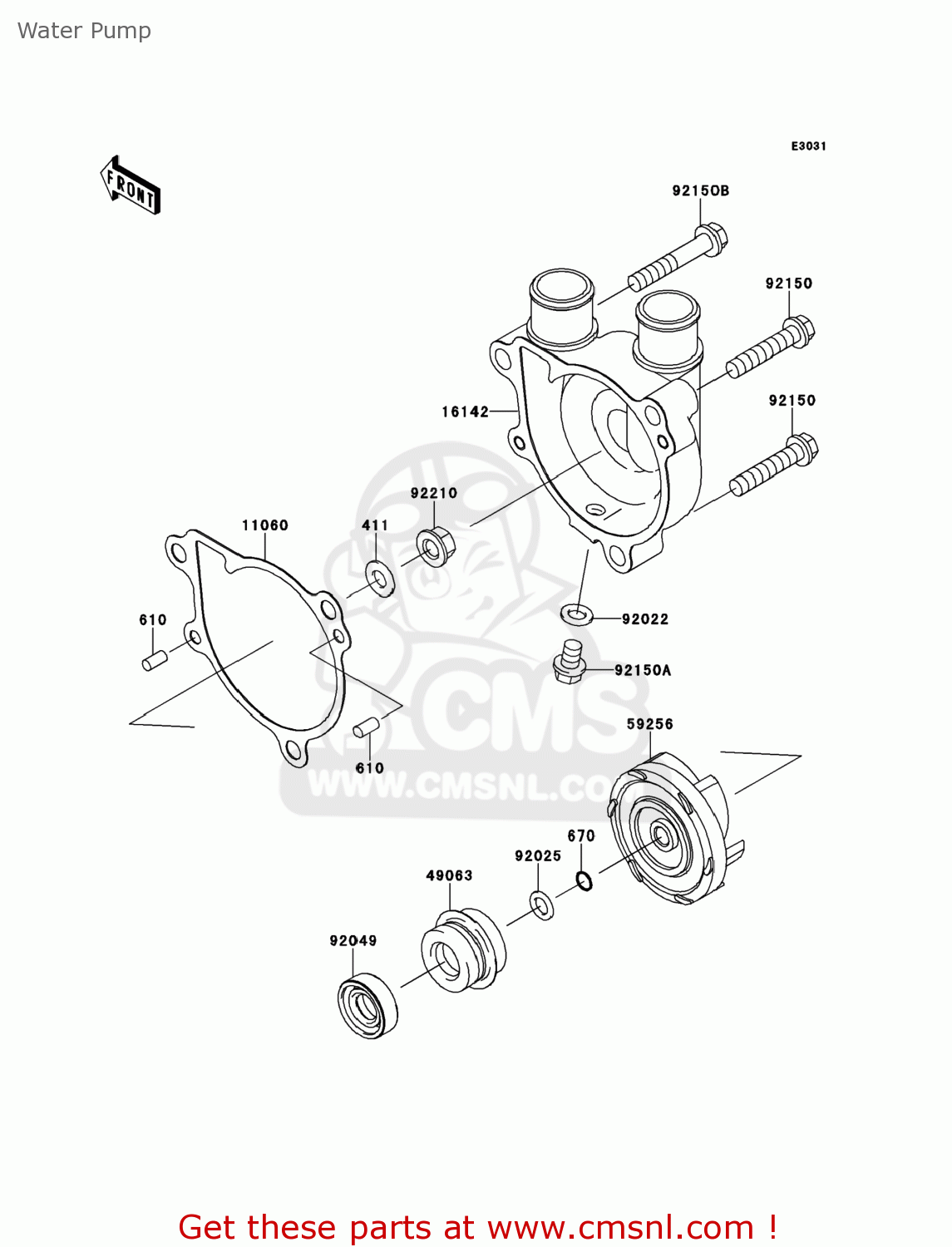 Kawasaki KL650EEF KLR650 2014 USA Water Pump buy original Water Pump