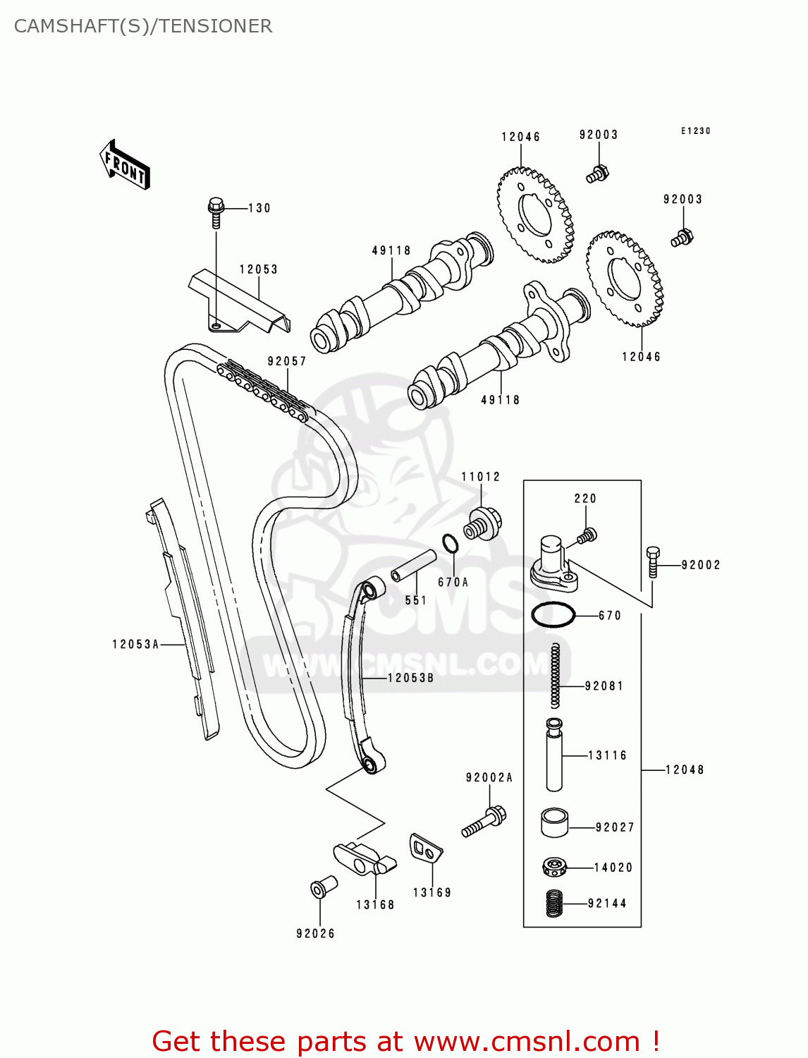 CAMSHAFT(S)/TENSIONER KLE250-A3 1997 GREECE