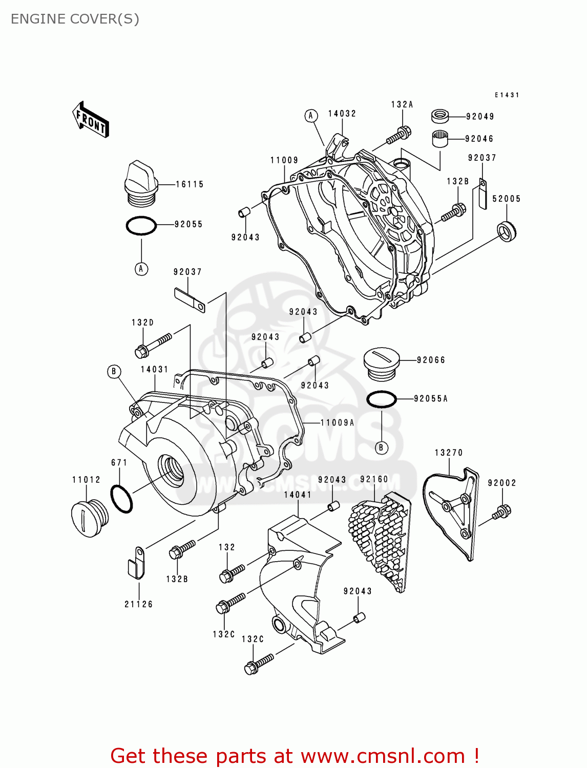 ENGINE COVER(S) KLE250-A3 1997 GREECE