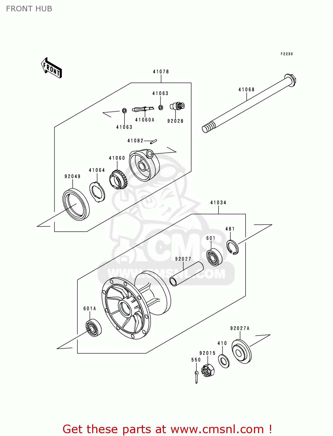 FRONT HUB KLE250-A3 1997 GREECE