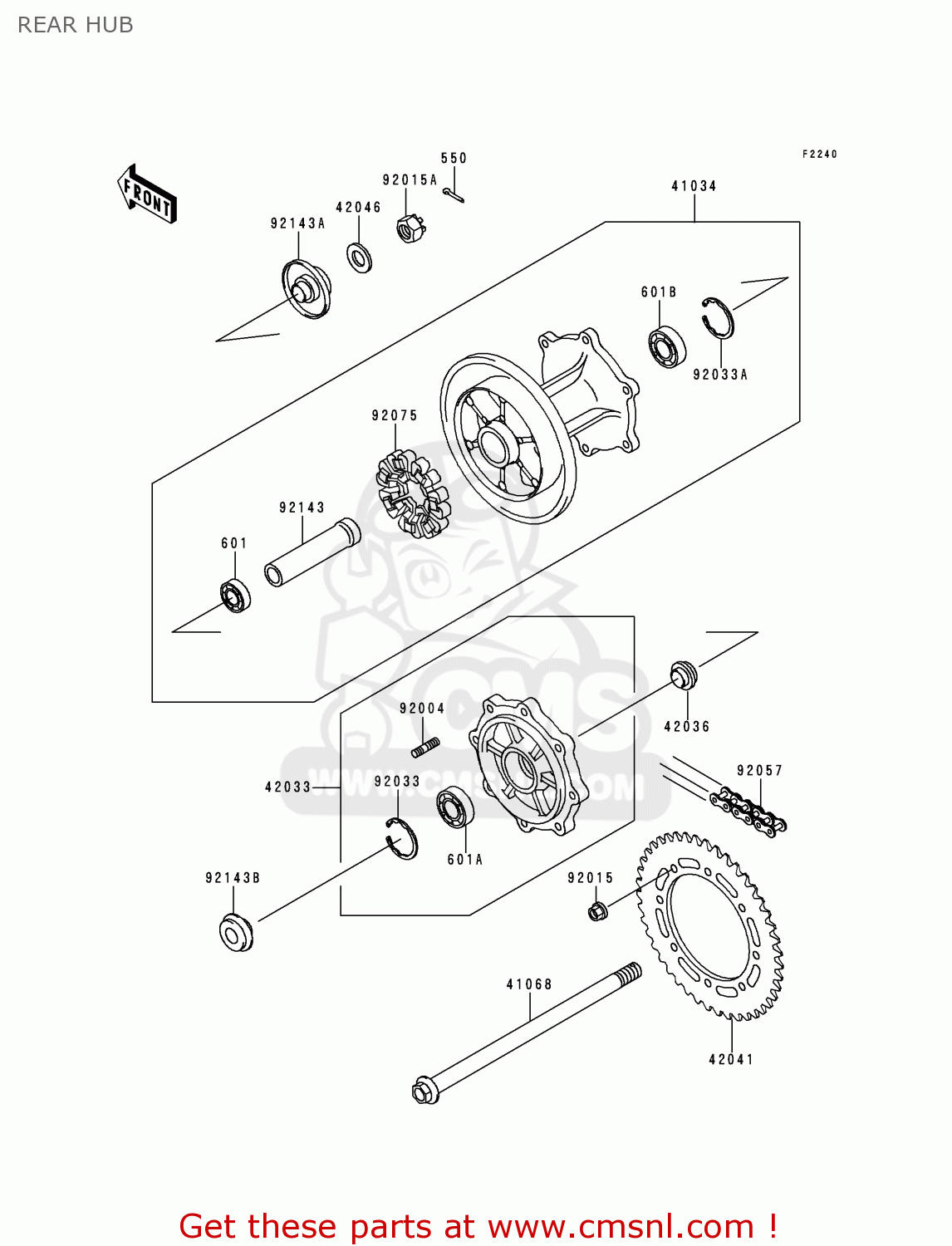 REAR HUB KLE250-A3 1997 GREECE