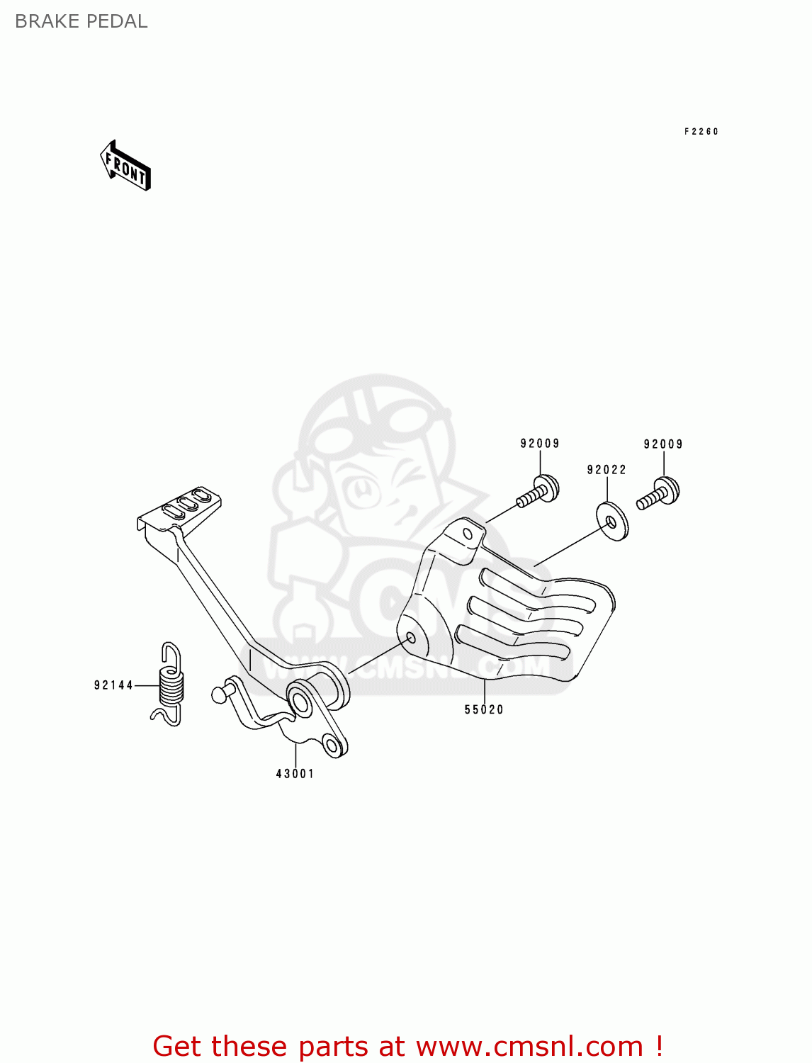 BRAKE PEDAL KLE250-A3 1997 GREECE