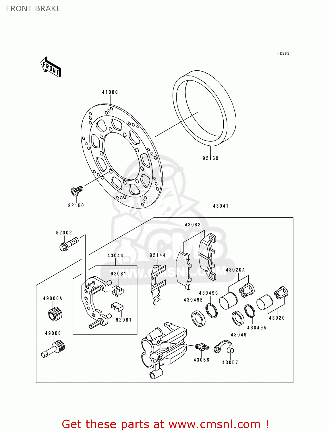 FRONT BRAKE KLE250-A3 1997 GREECE