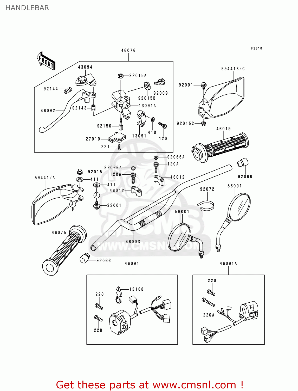 HANDLEBAR KLE250-A3 1997 GREECE