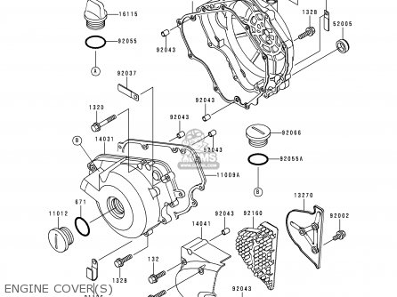 ENGINE COVER(S) - KLE250-A3 1997 GREECE