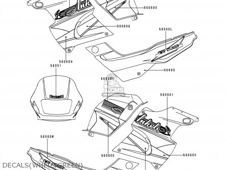 DECALS(WHITE/GREEN) - KLE250-A3 1997 GREECE