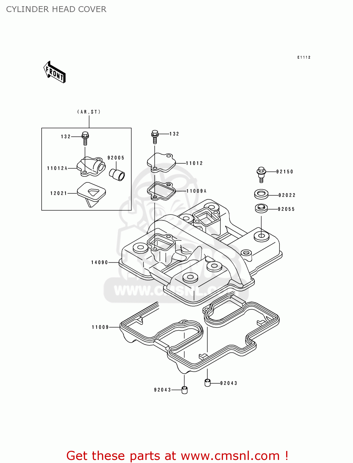 CYLINDER HEAD COVER KLE500A1 1991 EUROPE UK FR AR FG GR IT NR SD SP ST