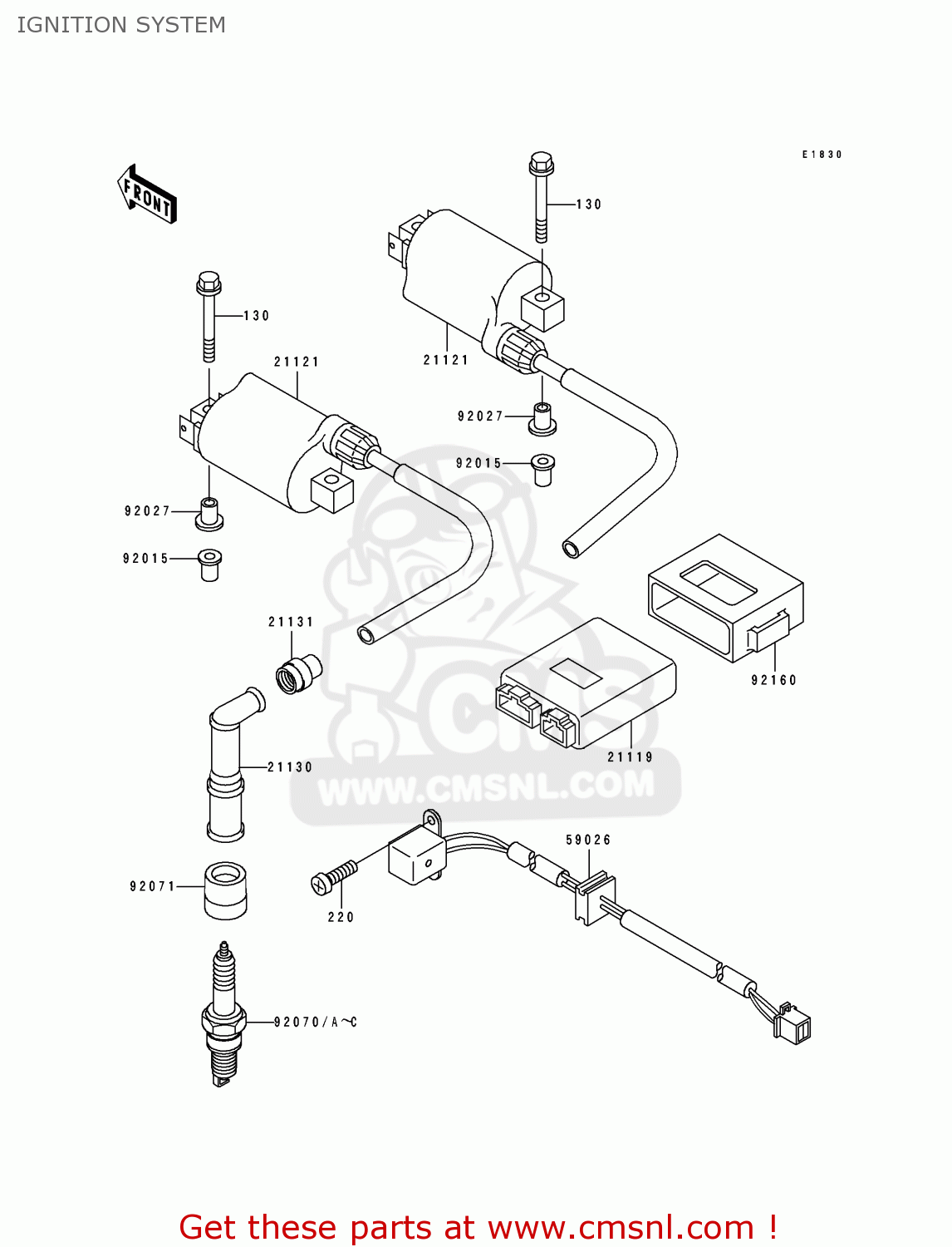 IGNITION SYSTEM KLE500A1 1991 EUROPE UK FR AR FG GR IT NR SD SP ST