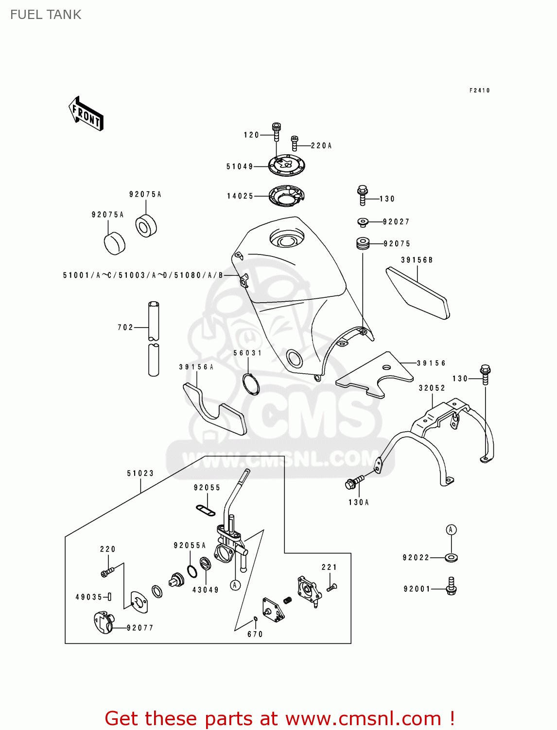 FUEL TANK KLE500A1 1991 EUROPE UK FR AR FG GR IT NR SD SP ST