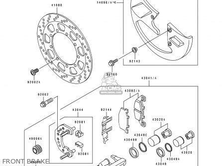 FRONT BRAKE - KLE500A1 1991 EUROPE UK FR AR FG GR IT NR SD SP ST