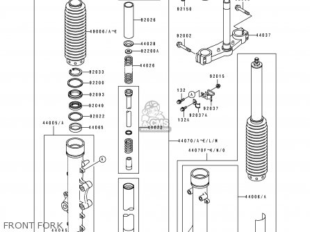 FRONT FORK - KLE500A1 1991 EUROPE UK FR AR FG GR IT NR SD SP ST