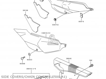 SIDE COVERS/CHAIN COVER(KLE500-A1) - KLE500A1 1991 EUROPE UK FR AR FG GR IT NR SD SP ST
