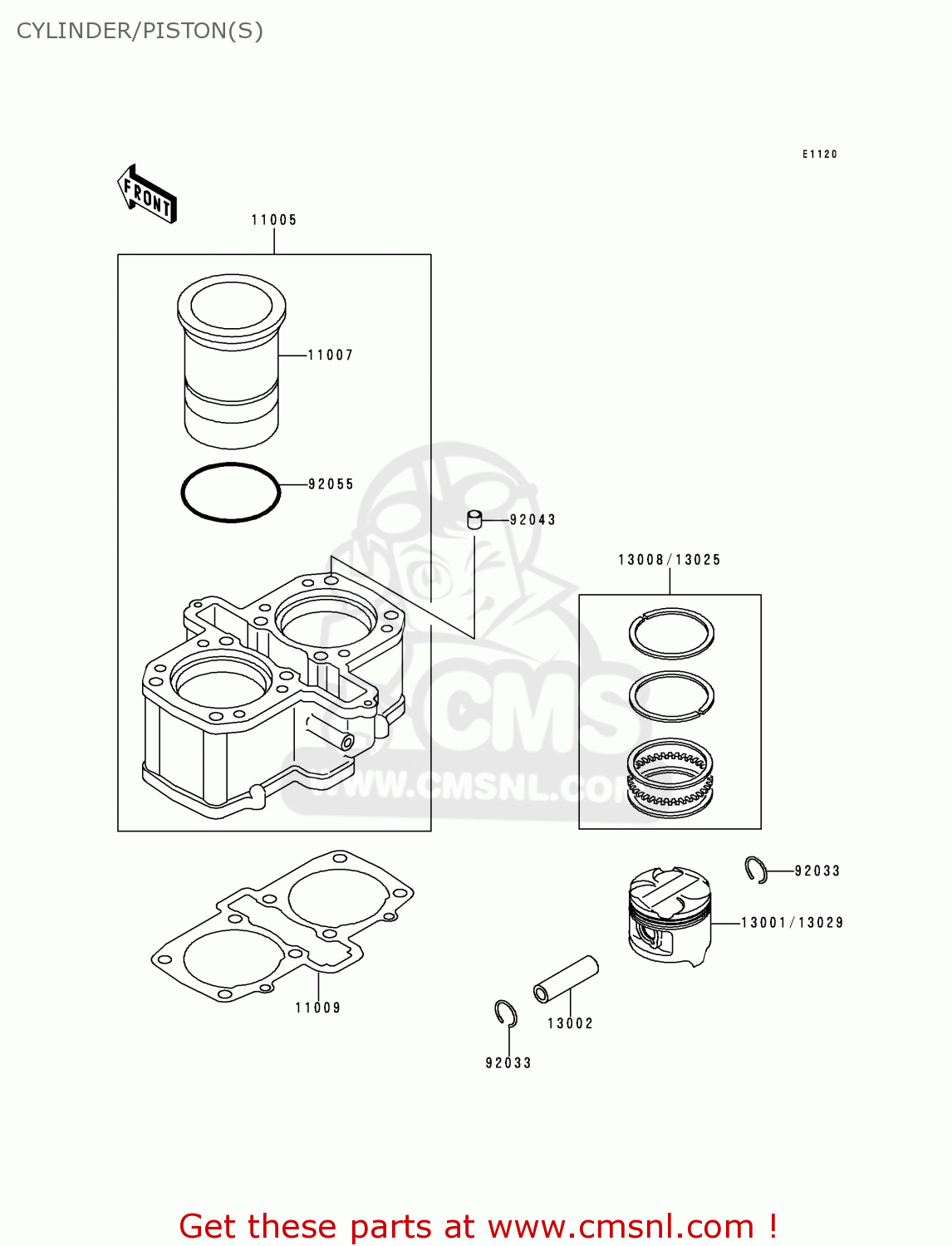 CYLINDER/PISTON(S) KLE500A10 2000 IS