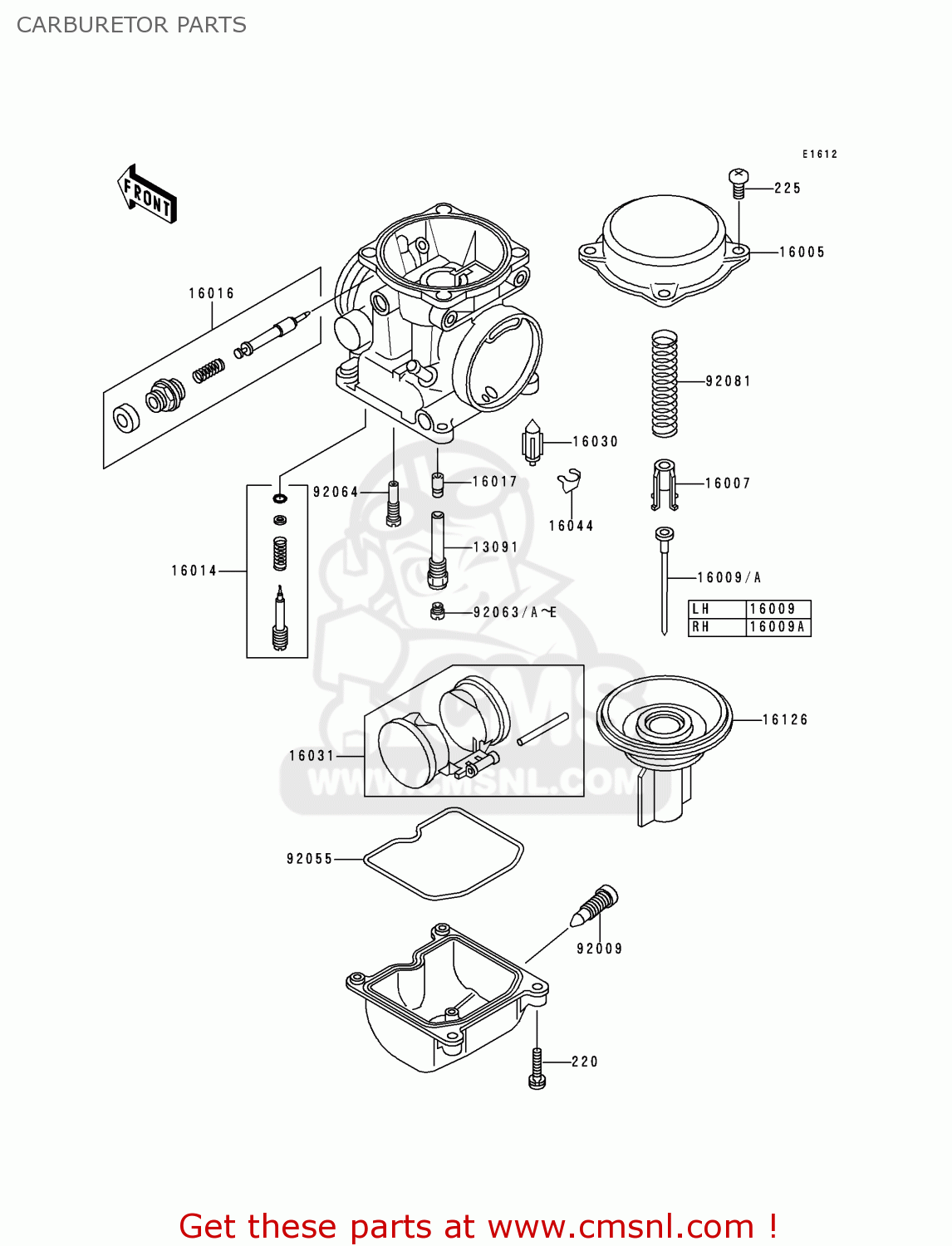 CARBURETOR PARTS KLE500A10 2000 IS