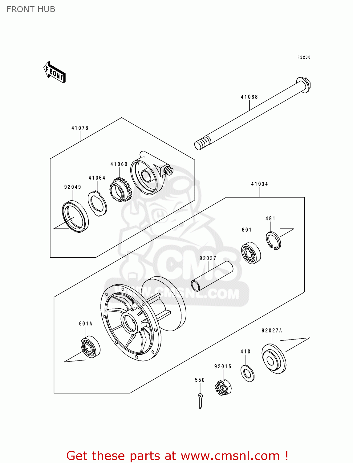 FRONT HUB KLE500A10 2000 IS