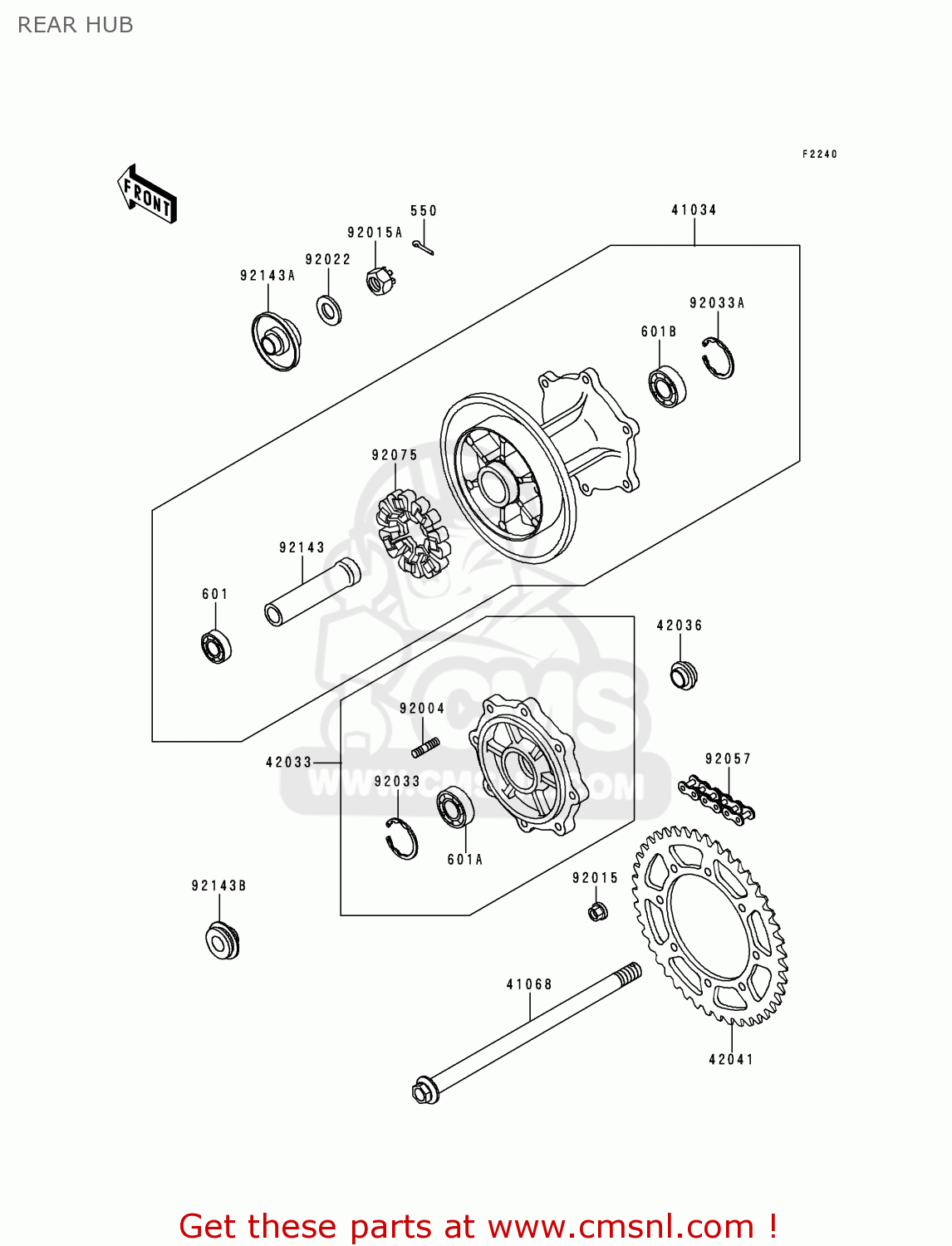 REAR HUB KLE500A10 2000 IS