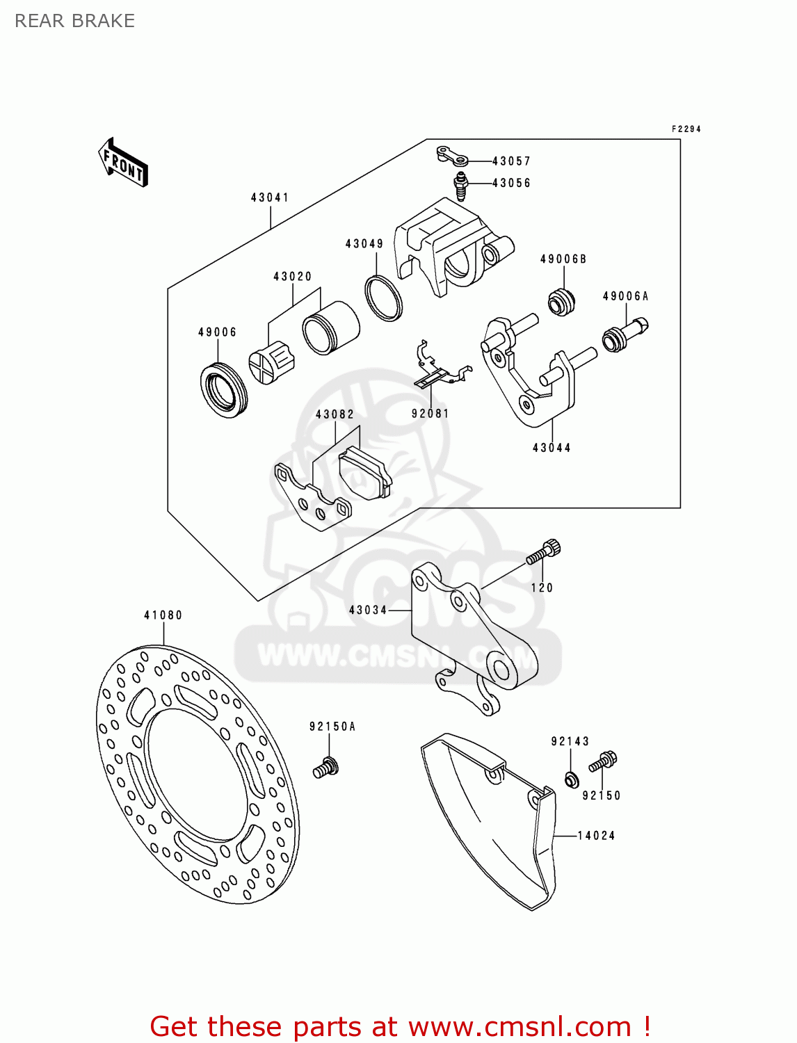 REAR BRAKE KLE500A10 2000 IS