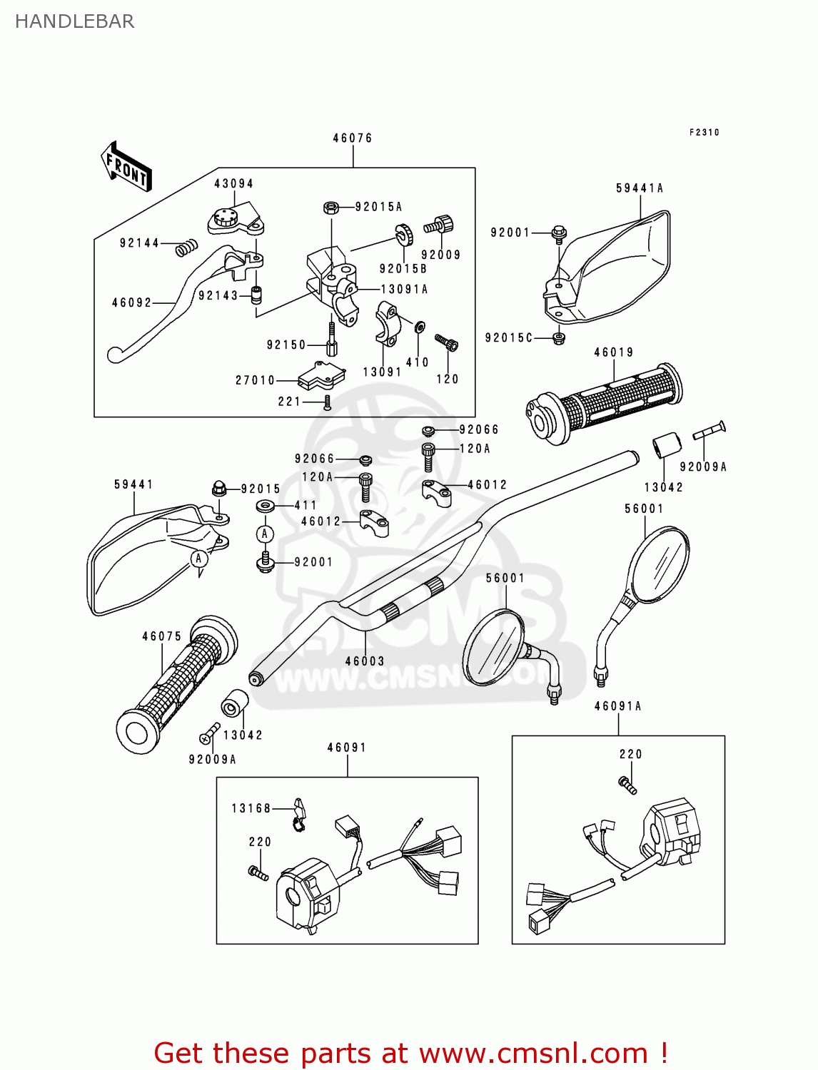 HANDLEBAR KLE500A10 2000 IS