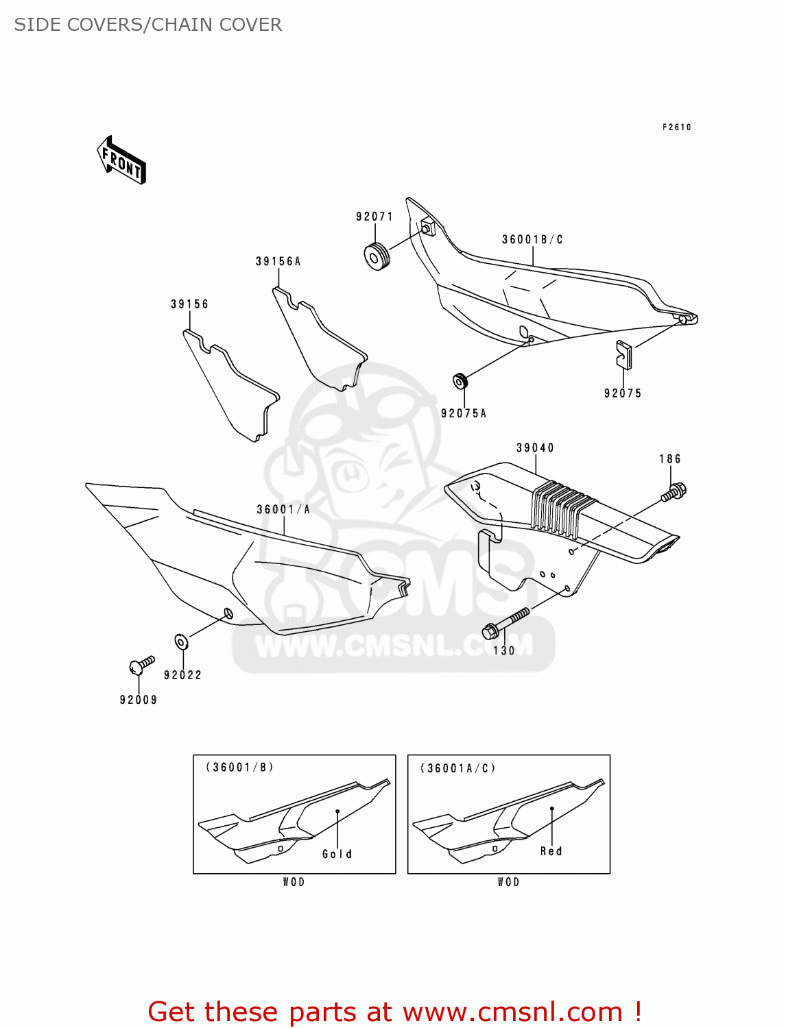 SIDE COVERS/CHAIN COVER KLE500A10 2000 IS