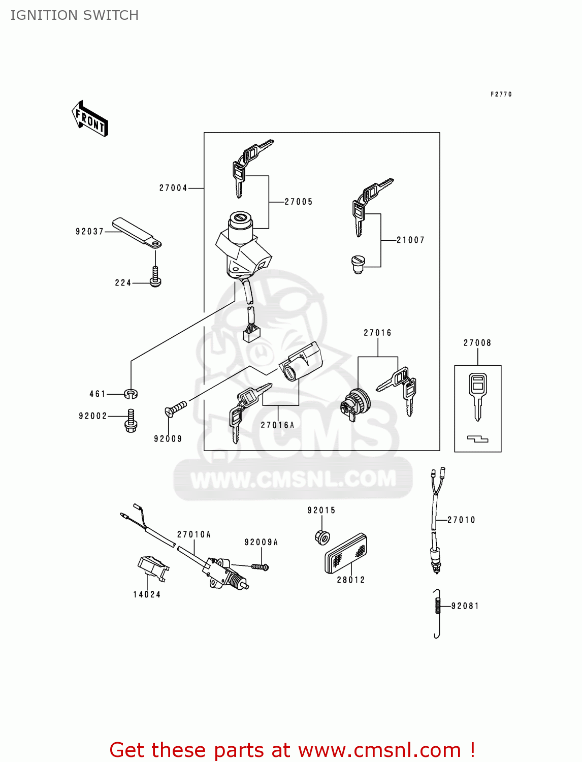 IGNITION SWITCH KLE500A10 2000 IS