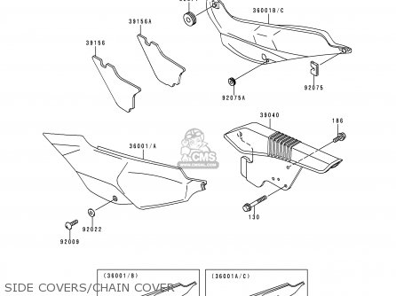 SIDE COVERS/CHAIN COVER - KLE500A10 2000 IS
